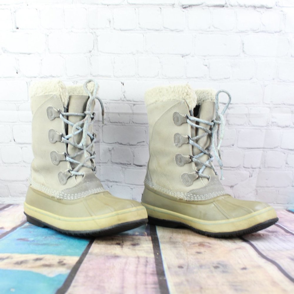 LL BEAN Lace-up Waterproof Winter Duck Boots Sz 8 - Picture 2 of 10